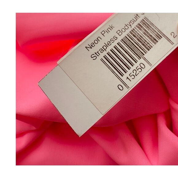 NWT Deeva Neon Hot Pink Fuchsia Strapless Bodysuit Medium - Picture 7 of 11